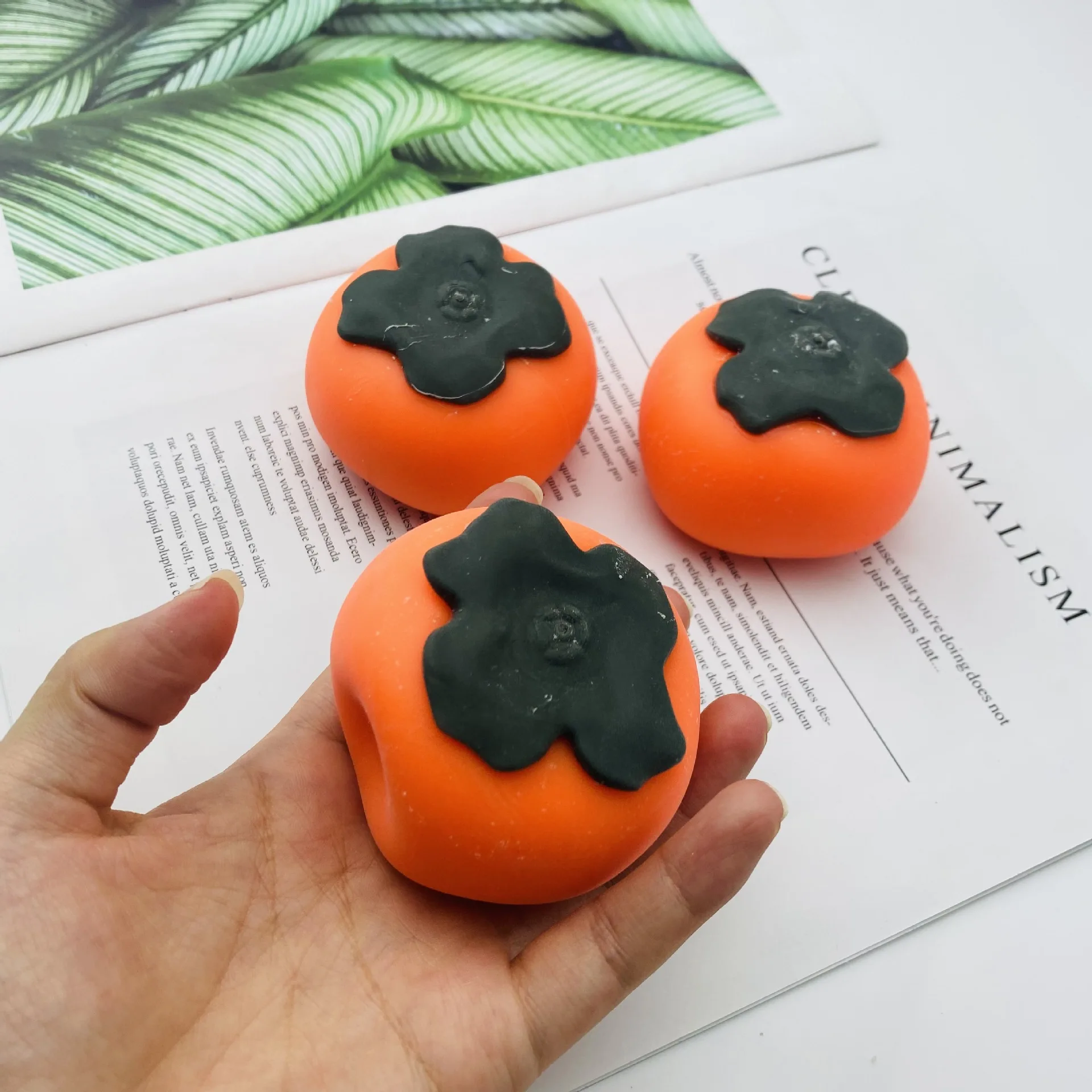 

Детская игрушка для взрослых, имитация сжимания, мягкие милые декомпрессионные игрушки, имитация фруктов, хурмы, липкий медленный отскок