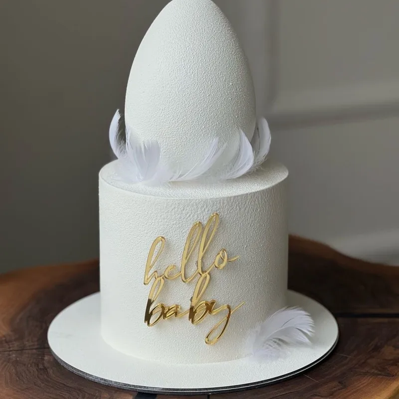 Entzückender Süßer Wochenend-Acryl-Kuchenaufsatz mit „Oh Baby“-Design für Babyparty, Geschlechtsoffenbarungsparty, Deko-Set – Detail 3