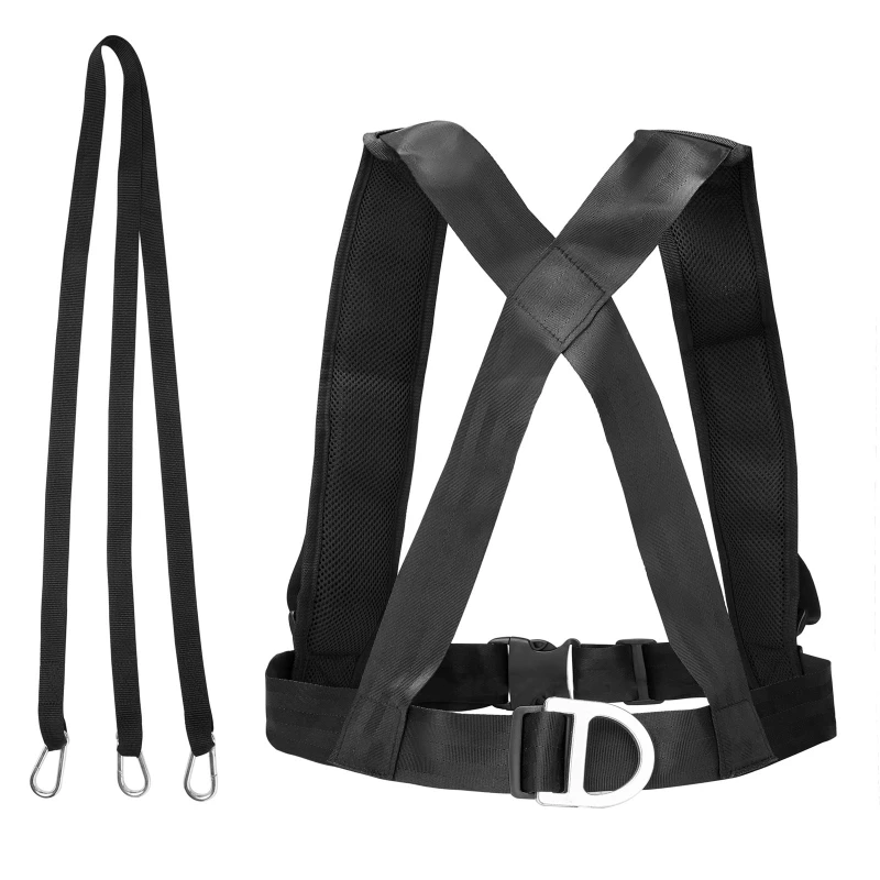 Tire Sled Harness with Adjustable Pull Strap and Shoulder Padding Enduranc