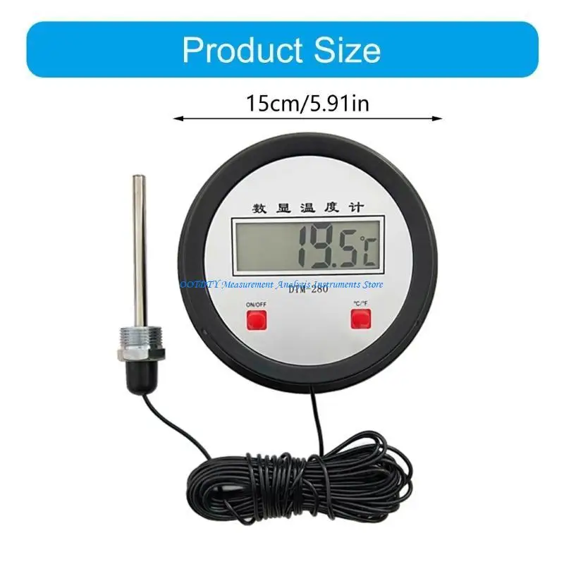 367D درجات الحرارة الدقيقة في مقياس الحرارة الرقمي للبيئة الصناعية مع طاقة البطارية والشاشة الرقمية