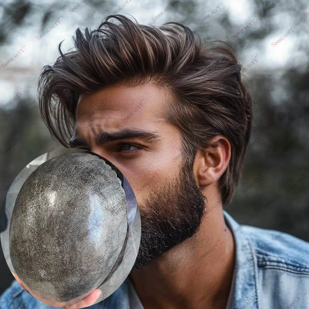 

Мужской парик-накладка из натуральных волос 1B65 серого цвета для пожилых мужчин, незаметный, с долговечной полиуретановой основой, естественная линия роста волос, толщина полиуретановой основы 0.12 мм, мужской парик-накладка из полиуретана.