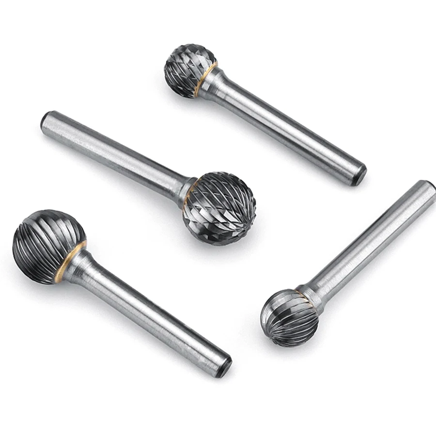 Imagem -04 - Carboneto de Tungstênio Rotary File Burr Die Grinder Ferramenta Abrasiva Redonda Bola tipo Broca Fresagem Metal Madeira Carving Bit tipo d e dx Ponto