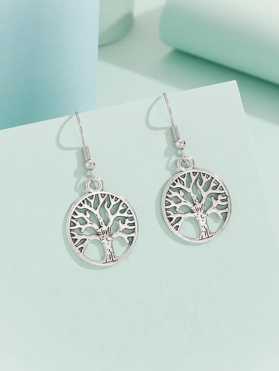 Pendientes colgantes Árbol de la Vida para mujer