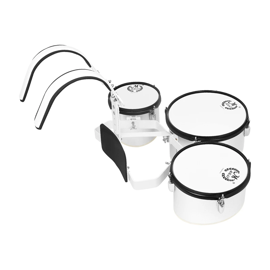 

MMBAT Silvery Marching Triple Drum Band Polyphonic Drum Back-rack Triple Drum Professional March Into Professional Marching Dand