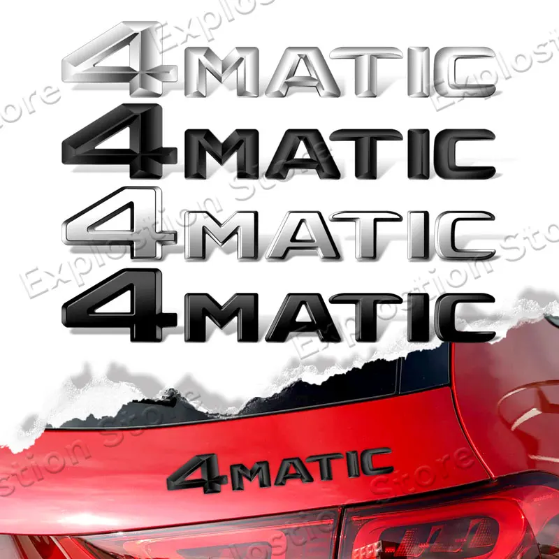3D ABS Plastic 4MATIC 4 MATIC Emblem Car Rear Trunk Decal Sticker For A B C E G S ML SL CL GLA  ML SL CL GLA CLA Class AMG