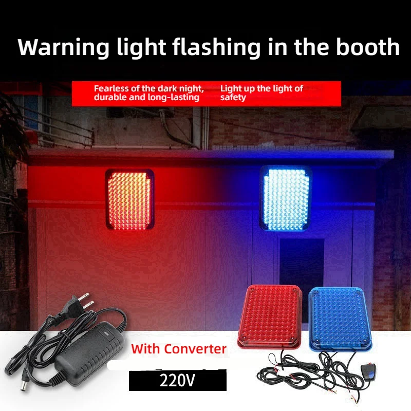 2Pcs Ultrathin LED Car Strobe Flashing Signal Light Interior Red Blue Emergency Warning Lights for Firefighter Guard Post