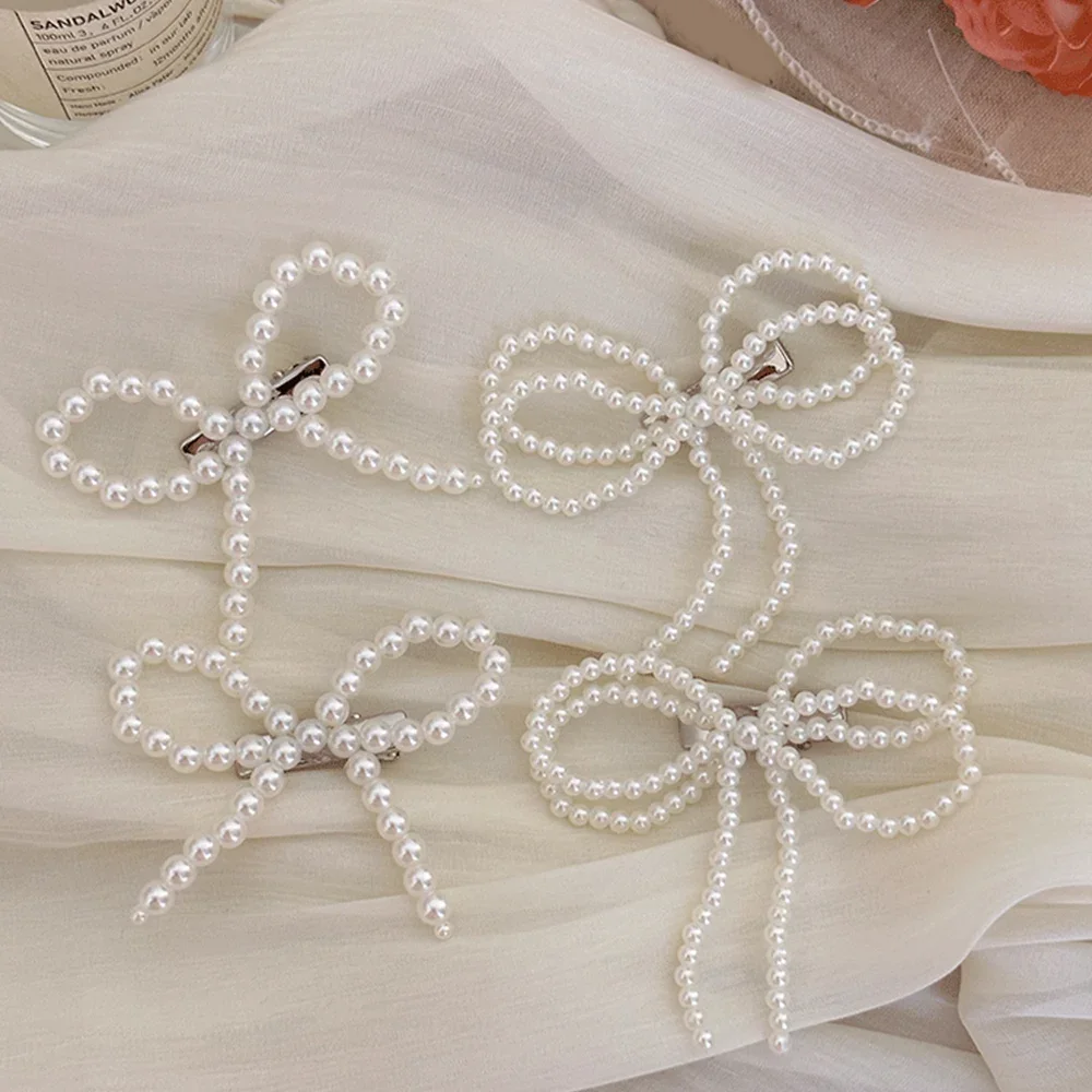 

2024 New Popular Butterfly Hair Clip Pin Bows Accessories For Women Girl Korean Fairy Pearl Vintage Designer Barrette Headdress