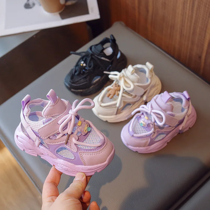 Baby Summer Half Sandals Boys Breathable Anti-kick Beach Sandals Girls Fashion Summer Sports Shoes Little Princess Candy Sandals