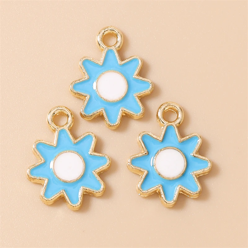 20 Stück 12x16mm Niedliche Bunte Emaille-Sonnen-Anhänger für die Herstellung von Halsketten, Ohrringen, Armbändern, DIY-Handwerk und Schmuckzubehör – Detail 8
