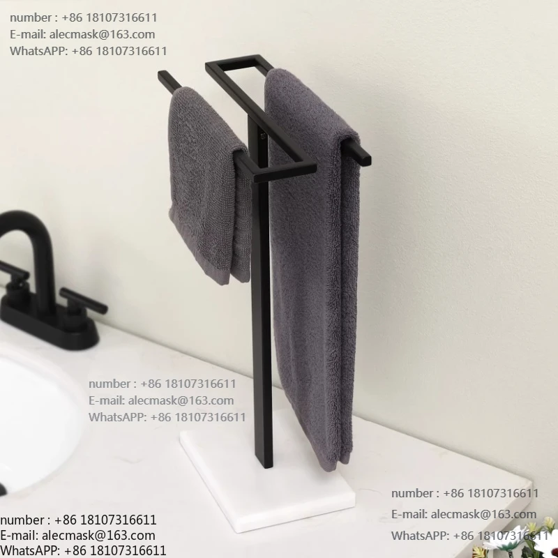 

Simple kitchen bathroom non-punching towel marble base bathroom rack countertop vertical towel bar