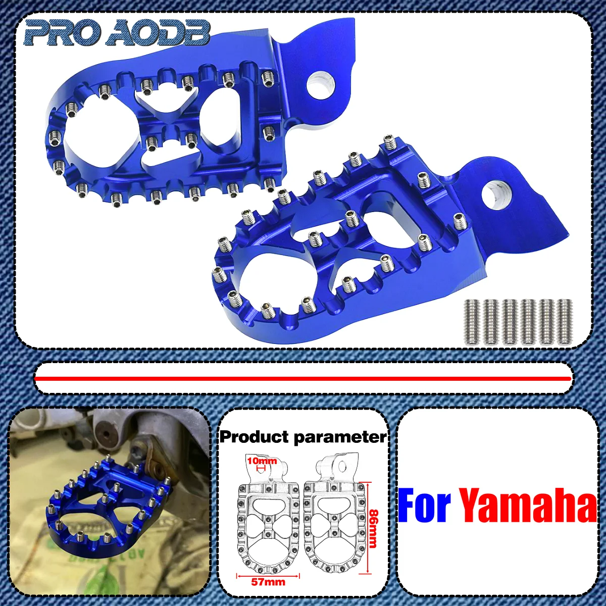 Motorcycle Footrest Foot Pegs For YAMAHA YZ85 YZ125 YZ250 125X YZ250F YZ250FX 450FX YZF WRF 250 426 450 YZF250 WRF250 WR450F