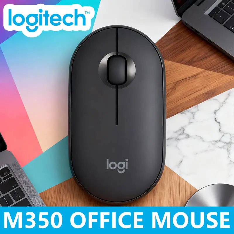 Logitech M350 Mouse silencioso sem fio fofo laptop meninos e meninas escritório doméstico leve e confortável portátil