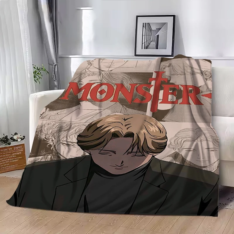 

N-Naoki Urasawa S Monster Anime Blanket Anime Action Flannel Novelty Warm Throw Blanket for Bed Sofa All Season Travel
