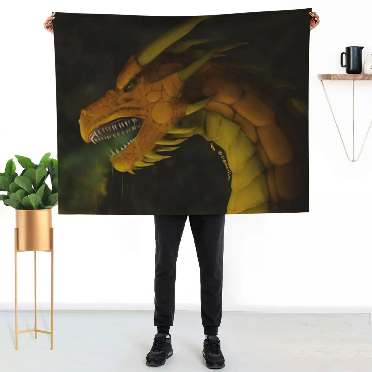 Bronze Dragon Throw Blanket Beach Retros Picnic Bed Bed covers Furrys Blankets