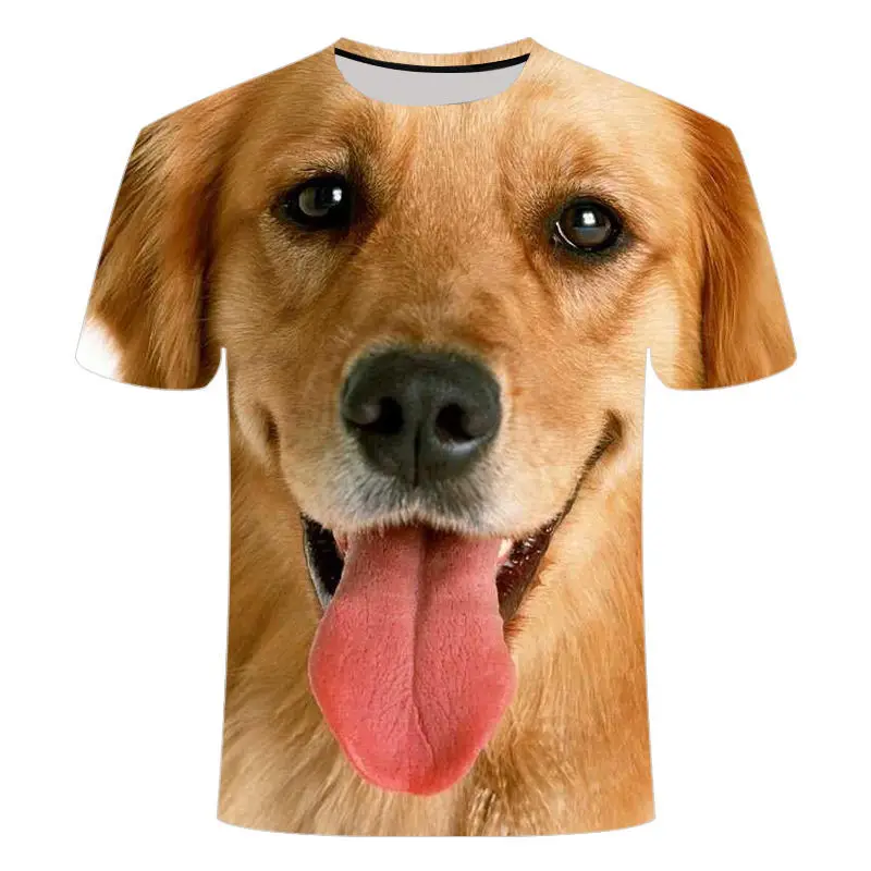 

Unisex Puppy 3D Digital Print Tee Lightweight Short Sleeve Hyper-Realistic Fur Texture | Summer Casual Essential for Dog Lovers