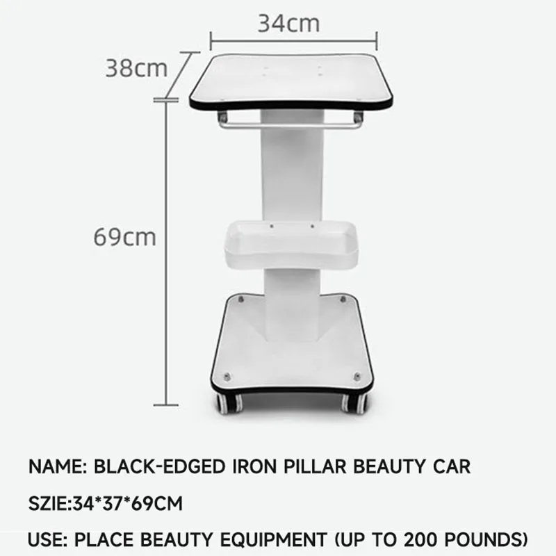 Carro rodante multifuncional para salón de belleza, carro de almacenamiento con ruedas, soporte de aluminio, equipo de belleza, uso doméstico