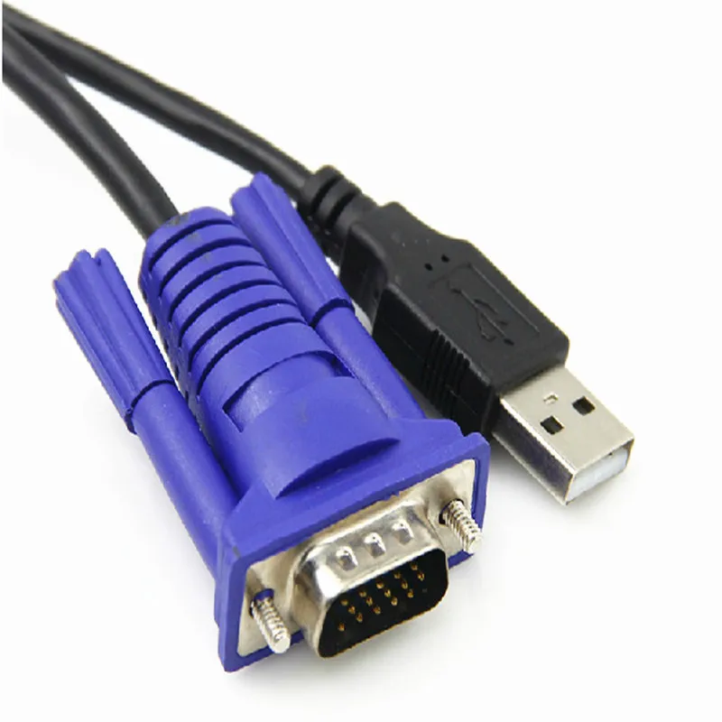 1.5m kabel USB 2.0 KVM przejściówka VGA kabel USB 4Pin + standardowy VGA SVGA 15pin Adapter do drukarki do laptopa