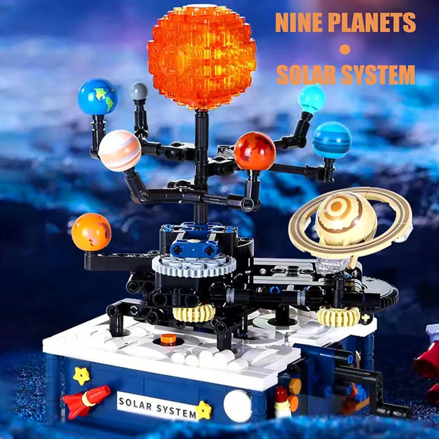 775 PCS Space Solar System Building Blocks with Light with 9 Planets Rocket Sets Exploration Educational Gifts for Boys Girls