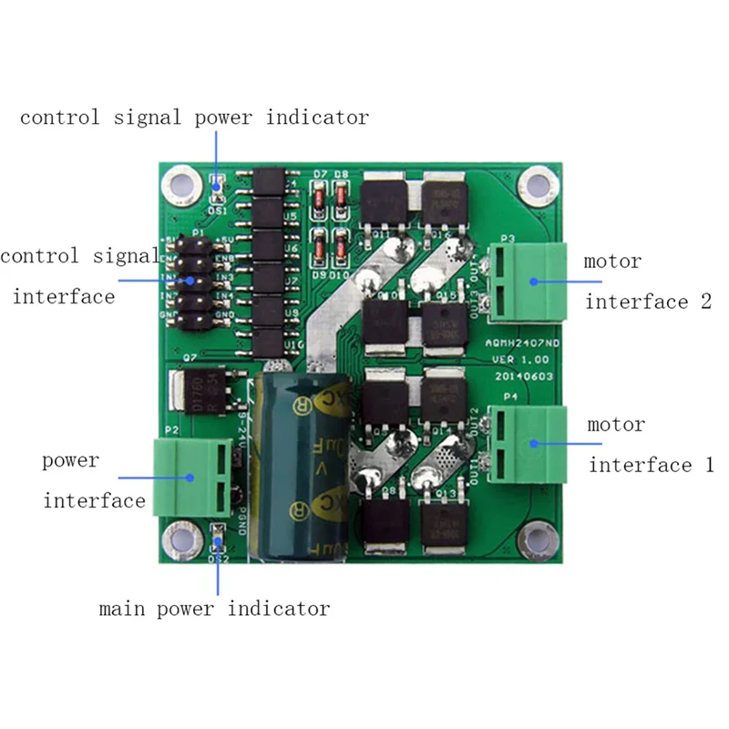 12V 24V Motor Drive Board H-Bridge Motor Speed Controller Module Forward Reverse Rotation Motor Controller For Arduino