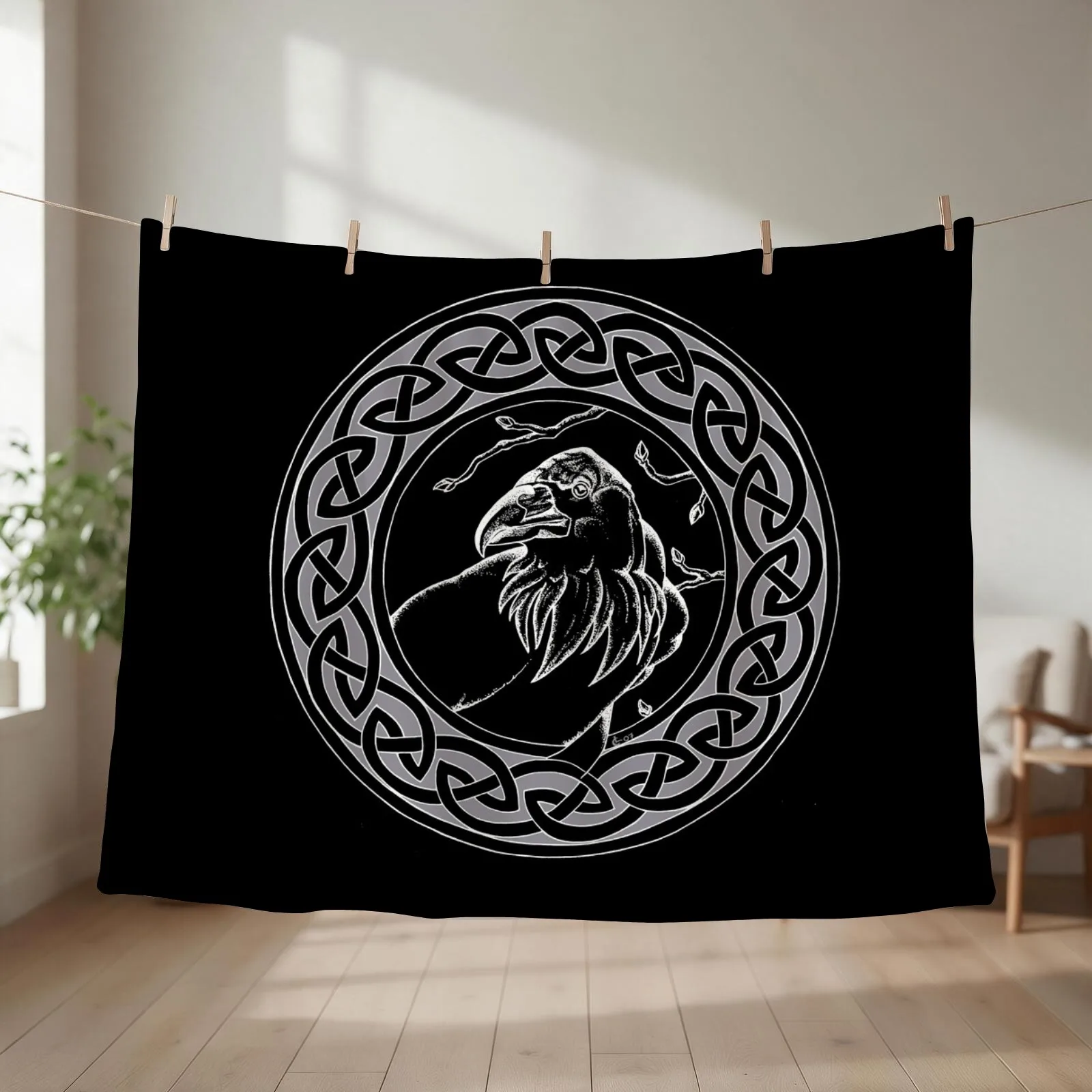 The Raven Throw Blanket couch cozy soft plush fuzzy picnic outdoor blanket