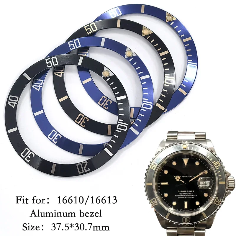 

Vintage Style Aluminum Bezel Insert With Aged Luminous Dot For 16610 Watch
