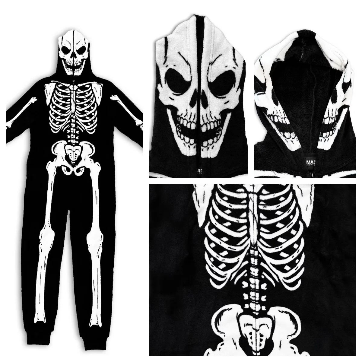 

loween Couples Skeleton Costume Pyjamas Coral Fce Home Par Clothes Men's Sle Long Pants Polyester Fibre Regular Thi...