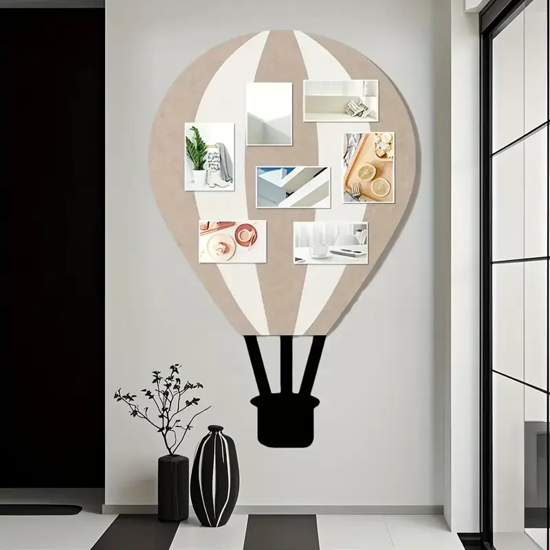 Hot Air Balloon Shape Felt Bulletin Board Wall Stickers Decorative Pin Board for Photo Home Decor
