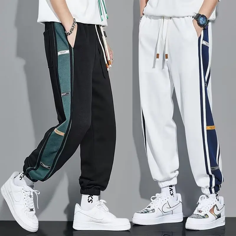 

NEW Classic Streetwear Hip Hop Joggers Men Letter Ribbons Cargo Pants Pockets Track Tactical Casual Male Trousers Sweatpant K169