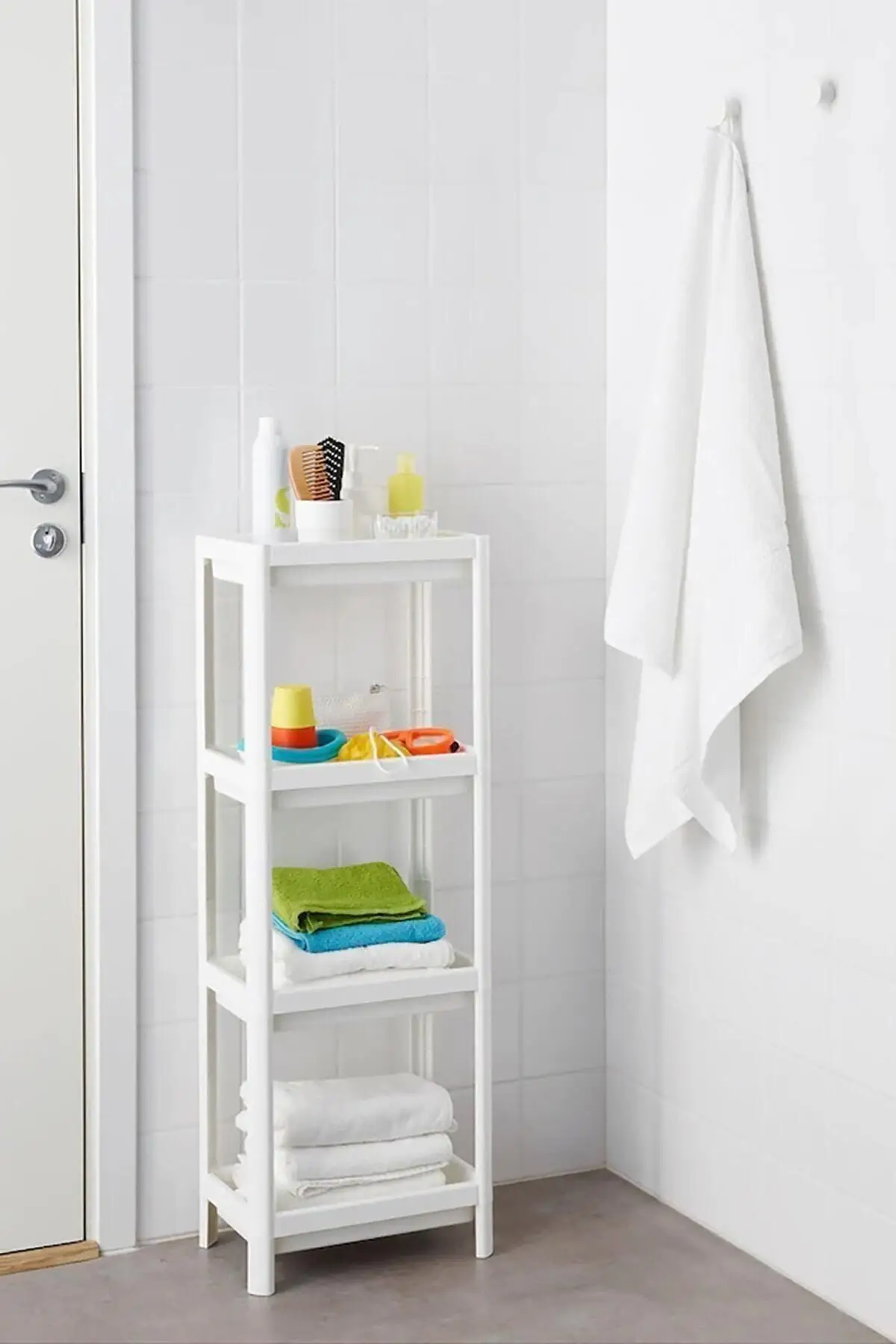 Lilya Home 3 Compartment Bathroom Rack Ünitesi2/3/4 layer gap storage rack kitchen slim tower Mount plastic bany