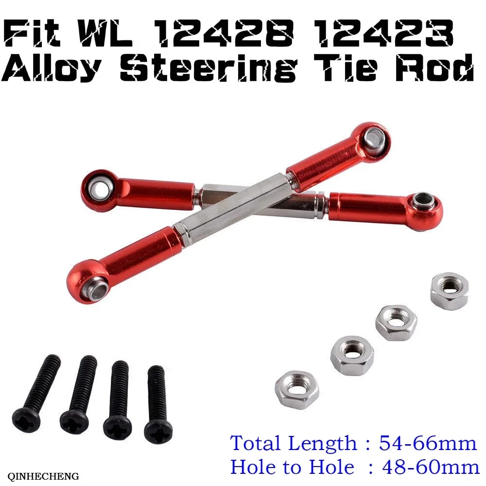 RC 0019 Alloy Steering Tie Rod 54-66mm Fit WLtoys 1/12 12428 12423