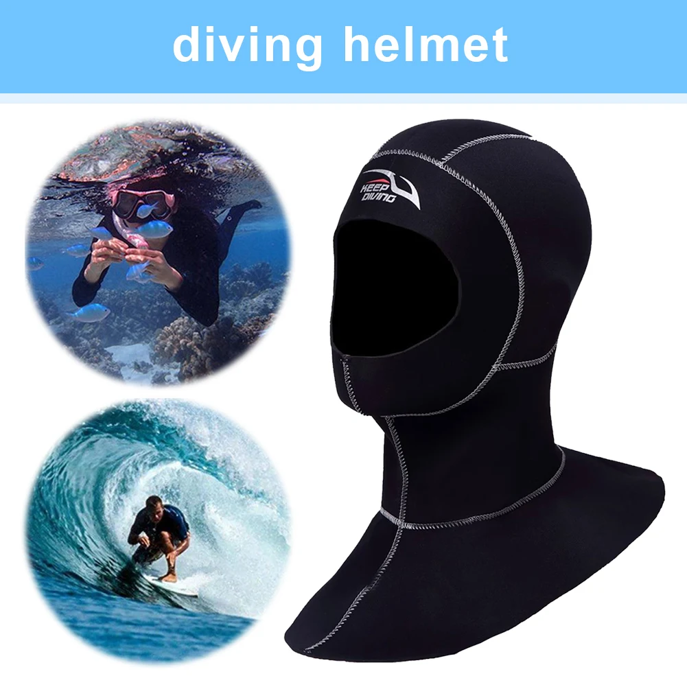 Cappuccio per immersioni subacquee in neoprene da 3 mm con spalla Attrezzatura per lo snorkeling Cappello Berretto da nuoto invernale Muta calda Pesca subacquea Diver