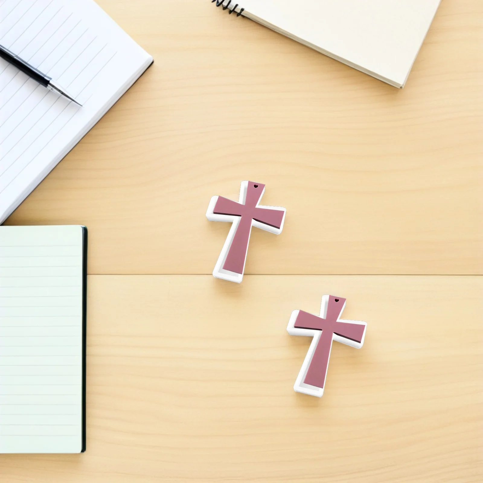 

2Pcs Cross Silicone Mold for DIY Crafts Non Stick Flexible Reusable Epoxy Resin Casting Keychain Pendant Decor