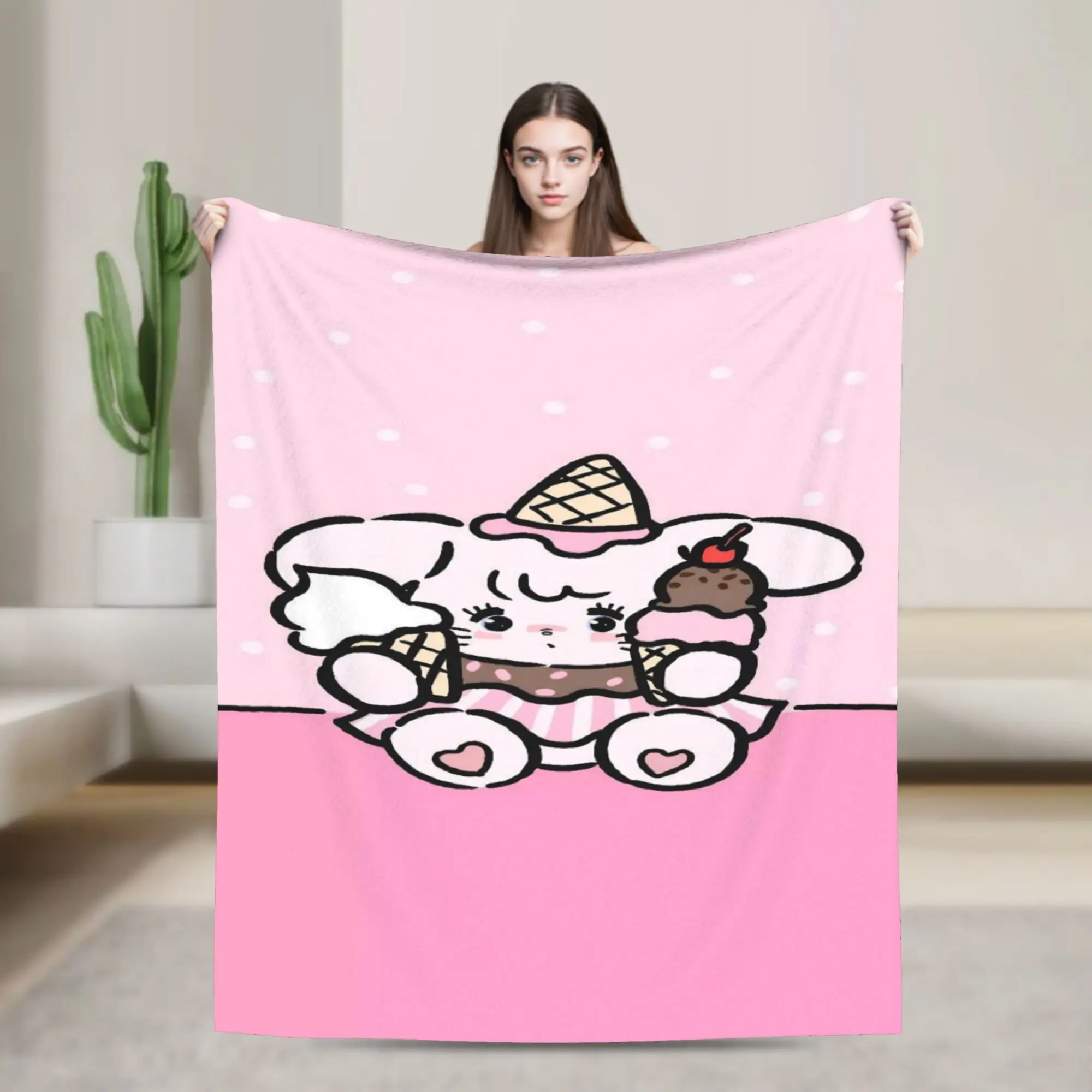 pink cartoon Mikko Mousse  Blanket Multi-size Soft Fuzzy Plush  Throw Blankets for Sofa Couch and Bed