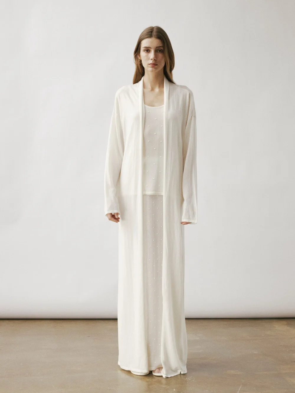 Maxdutti Minimalist Lyocell Silk Lazy Style Long Knitted Cardigan Women 26 Spring/summer Lightweight Sunscreen Shirt Trench Coat