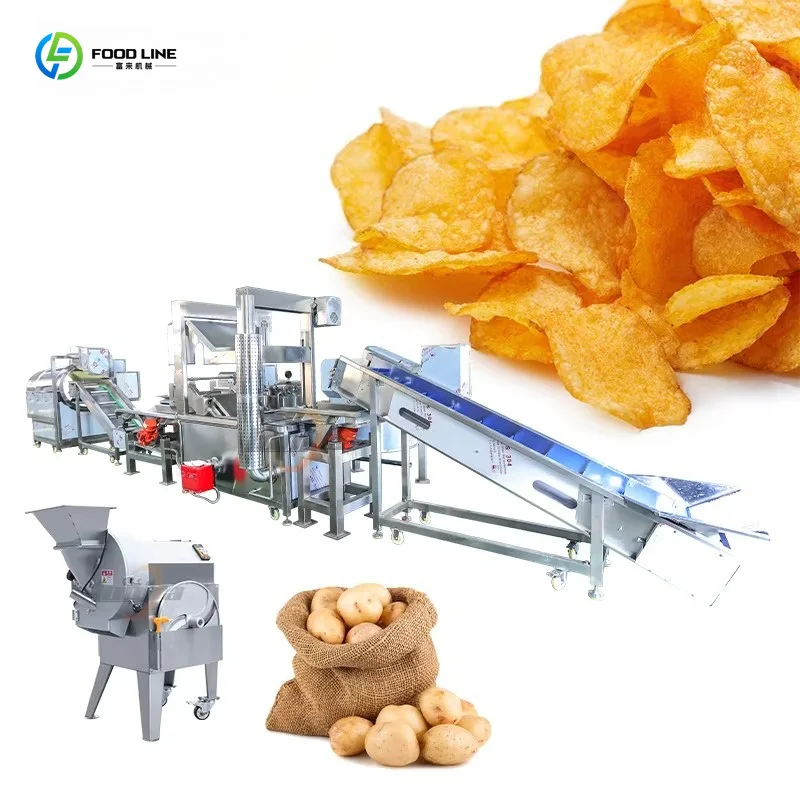 Customized Automatic Potato Chip Production Line Continuous Fryer Potato Chip Snack Frying And Seasoning Line