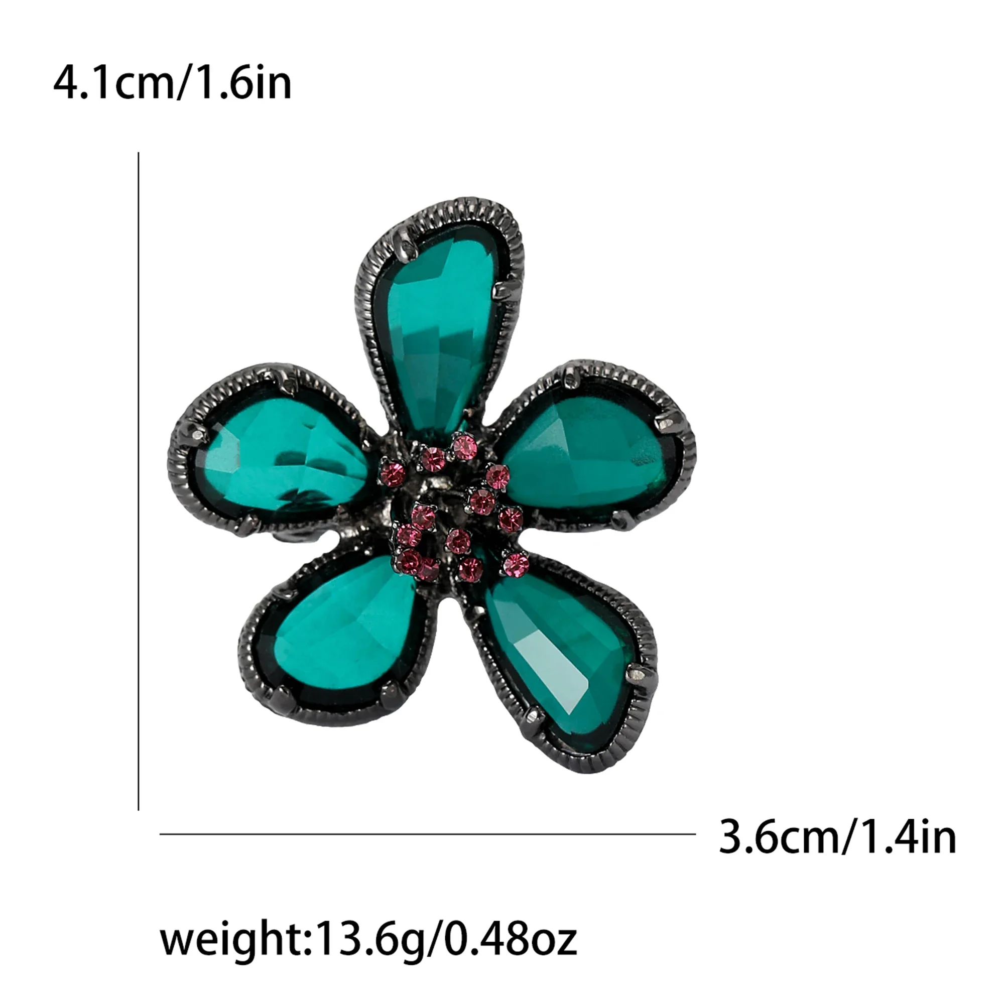 Rhinestone Flower Brooches for Women Crystal Flowers Pins Office Party Friend Gifts Jewelry Accessories