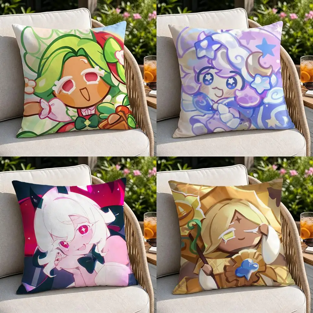 Game Cookie Run KingdomS Cushion Cover Soft Square Throw Pillow Covers Set for Sofa Bedroom Car Home Decoration