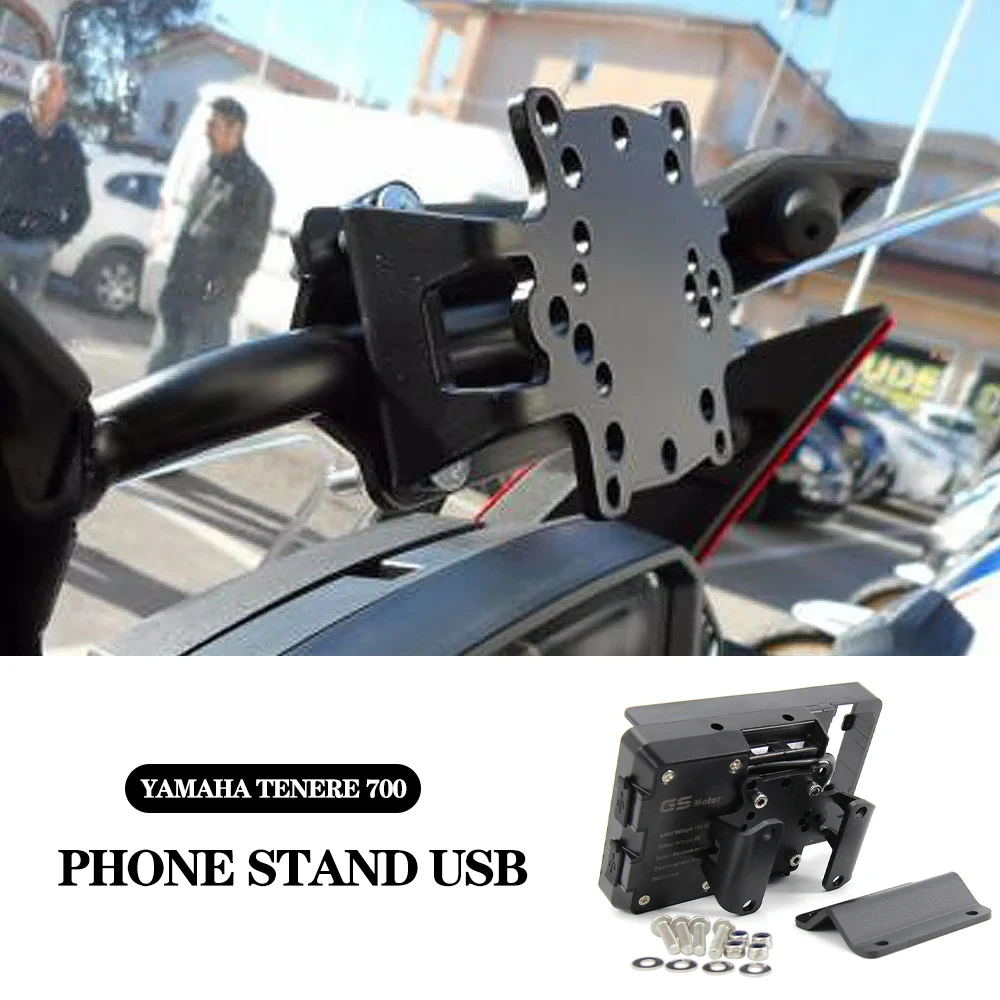 Motorcycle Navigation Bracket Mobile Phone GPS Plate Bracket Phone Holder USB For Yamaha Tenere 700 TENERE 700 Tenere700