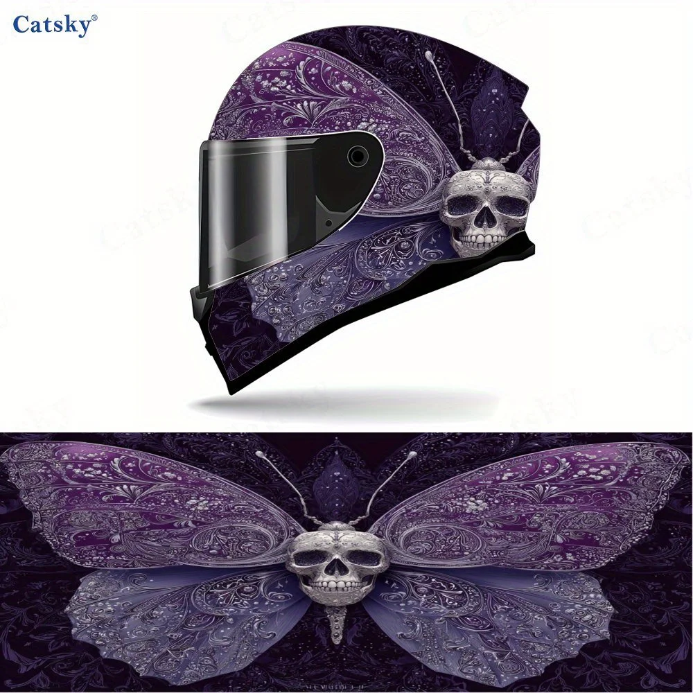 

Готический череп-бабочка, анфас, виниловая наклейка на шлем, водонепроницаемые, устойчивые к царапинам самоклеящиеся наклейки из ПВХ, художественная эстетика
