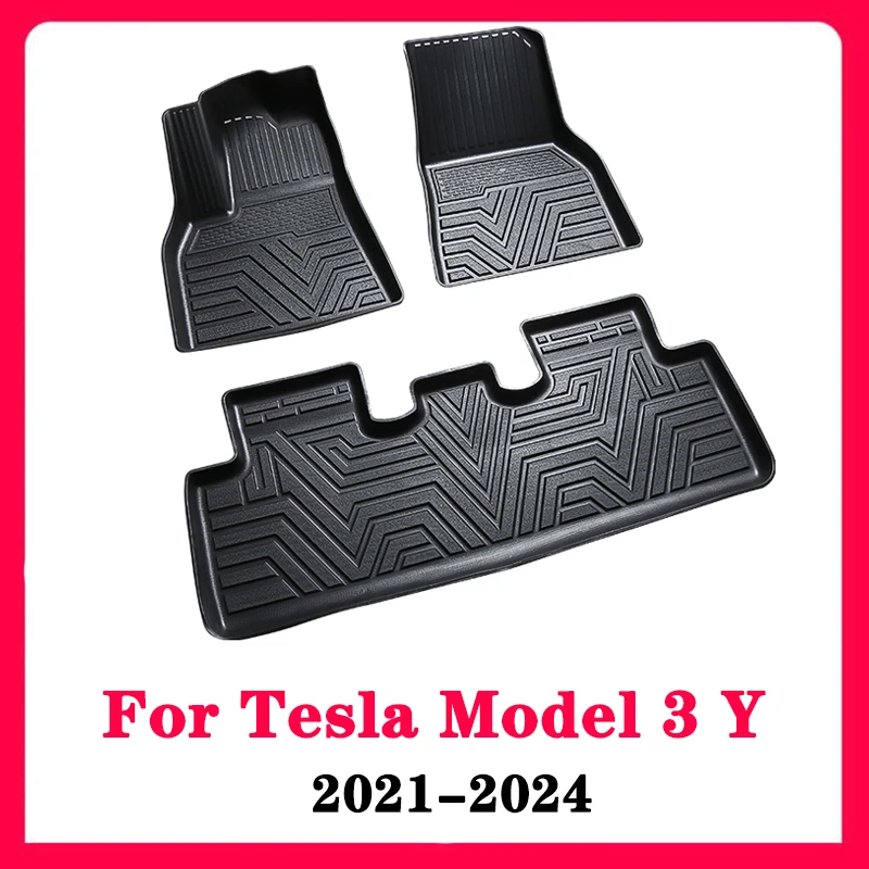 

Tesla Model 3/Y Car Waterproof Non-slip Floor Mat For TPE Modified Car Accessories Fully Surrounded Special Foot Pad 2021-2024