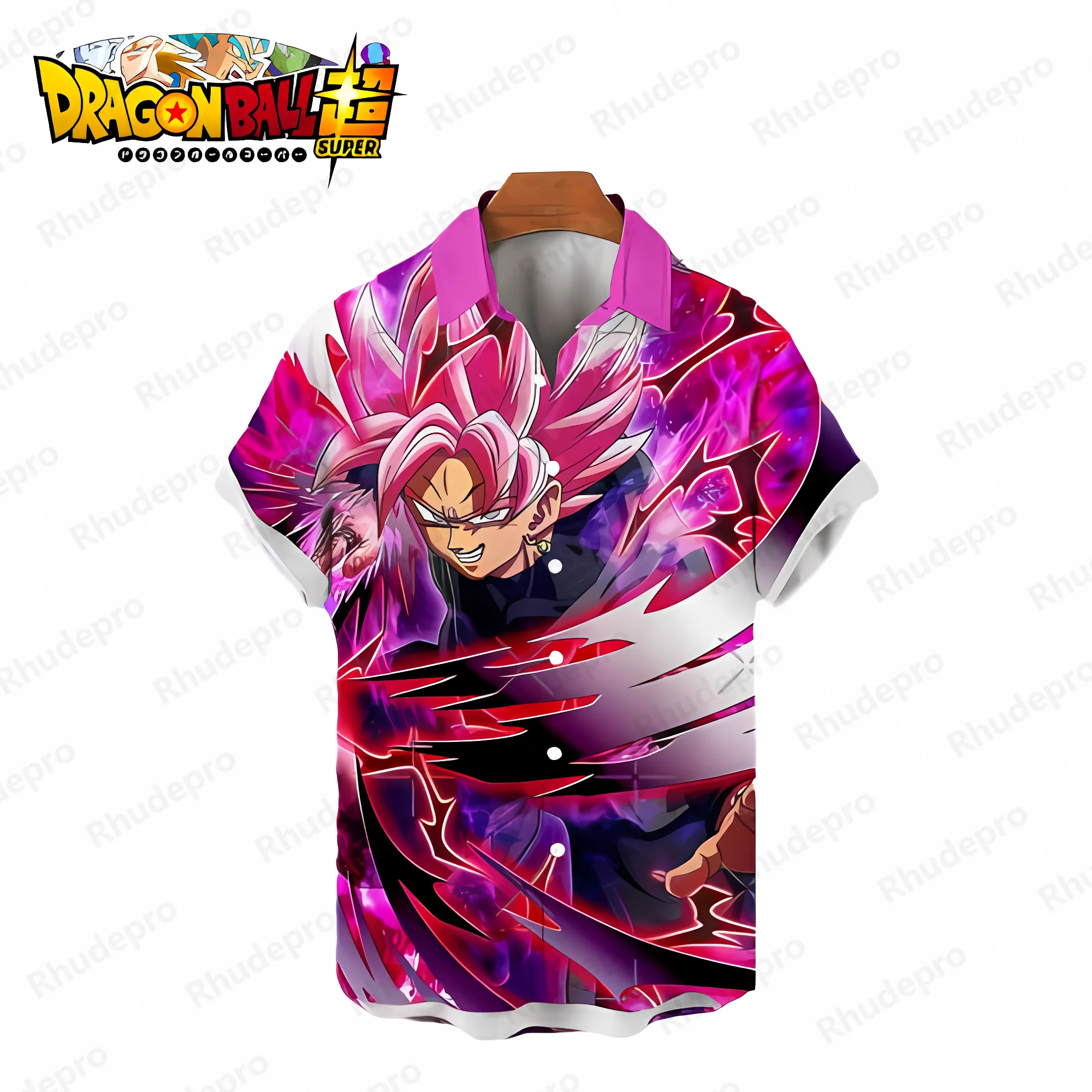 High Quality Men's Clothes Dragon Ball Z Anime Shirt Seaside Trip Harajuku Y2k Vegeta 2024 Super Saiya Oversized Summer Goku