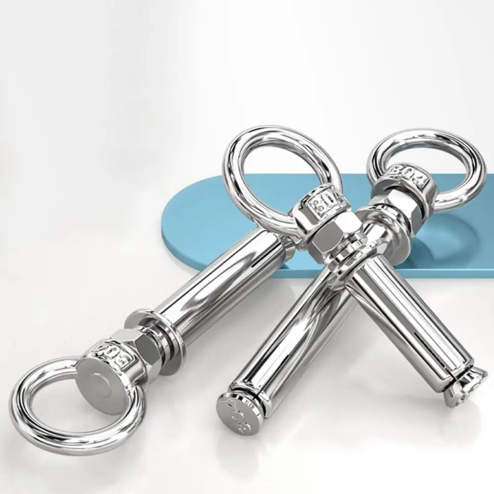 

With Ring 304 Stainless Steel Expansion Bolts Silver Ring Closed Hook Eye Screws Telescopic Long Universal Expansion Screws