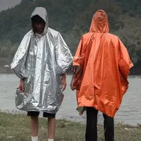 Outdoor Multifunction Raincoat Long Cycling Camping Raincoat Waterproof Thickened Jacket Survival Emergency Reflective Clothing