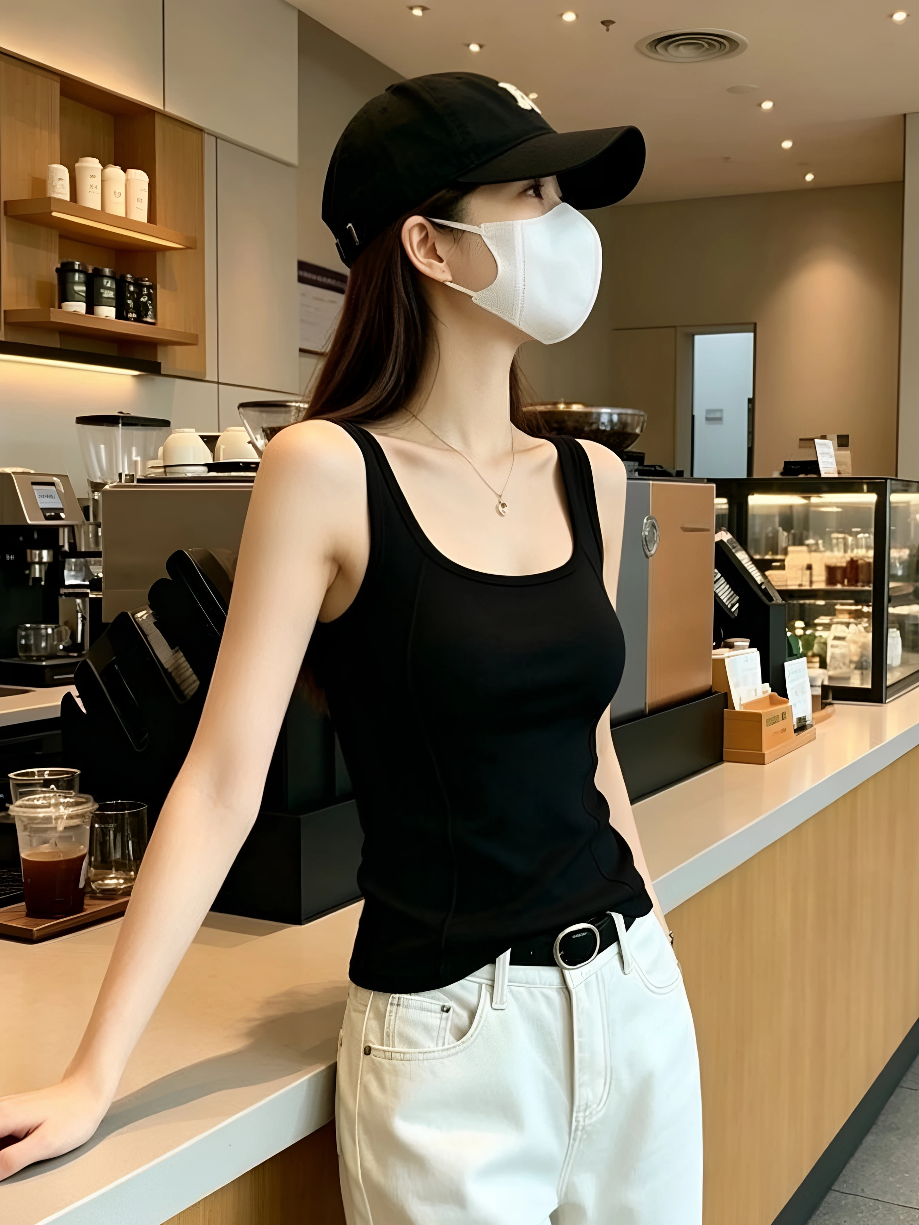 Women's 95 Cotton Square Collar Strap Vest Sleeveless Base Layer Top for Spring Summer Full Size Slim Fit Inner And Outer Wear