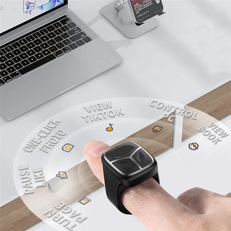 HFES البلاستيك اللاسلكية التحكم عن بعد خواتم قابلة للشحن كاميرا مصراع Selfie زر للهاتف الخليوي عن بعد الفرس صفحة تيرنر