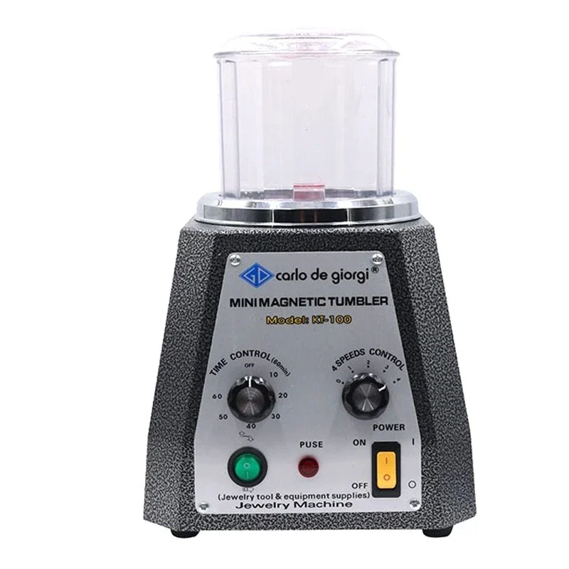 

Mini Magnetic Tumbler Magnetic Polishing Machine Diamond Polishing Tumbler Gemstone Polisher KT-100