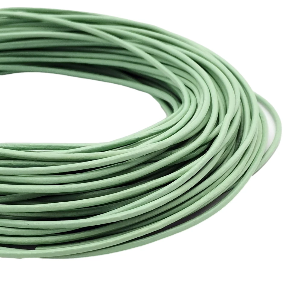 5 Yards Moss Green 2mm Round Genuine Cowhide Leather Cords