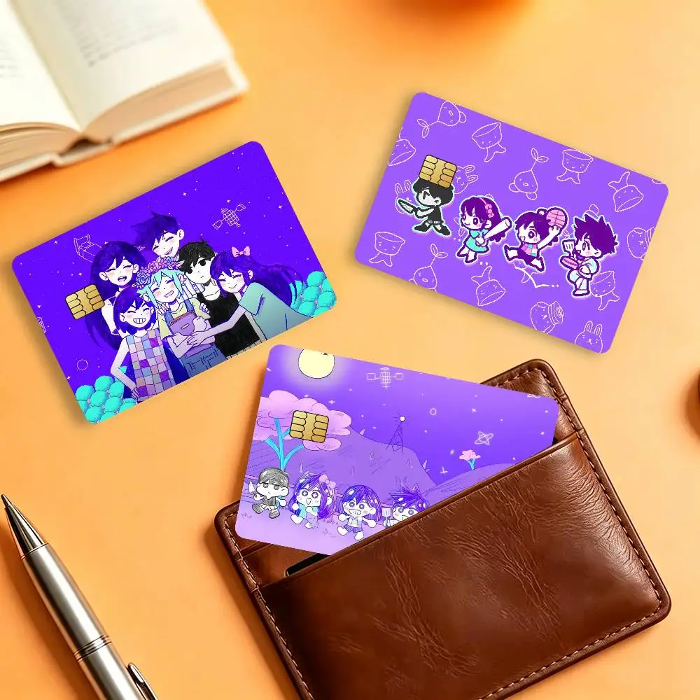 Anime O-Omori Game Waterproof Card Stickers For Credit Cards Debit Cards And Transit Cards 4pcs