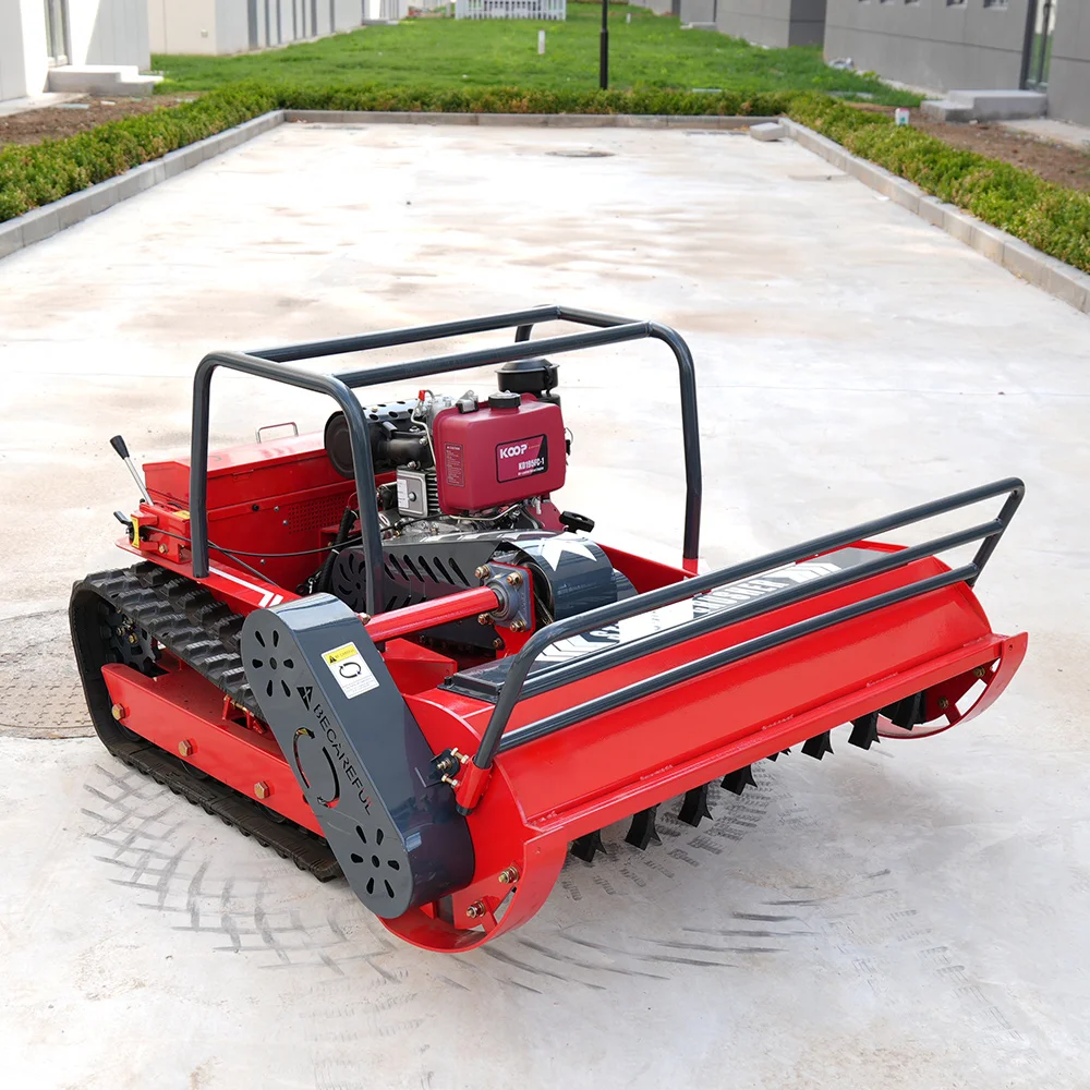 196cc 4-Stroke Diesel Engine Cordless Self Propelled Crawler DIY Industrial Grade Remote Control Lawn Mower