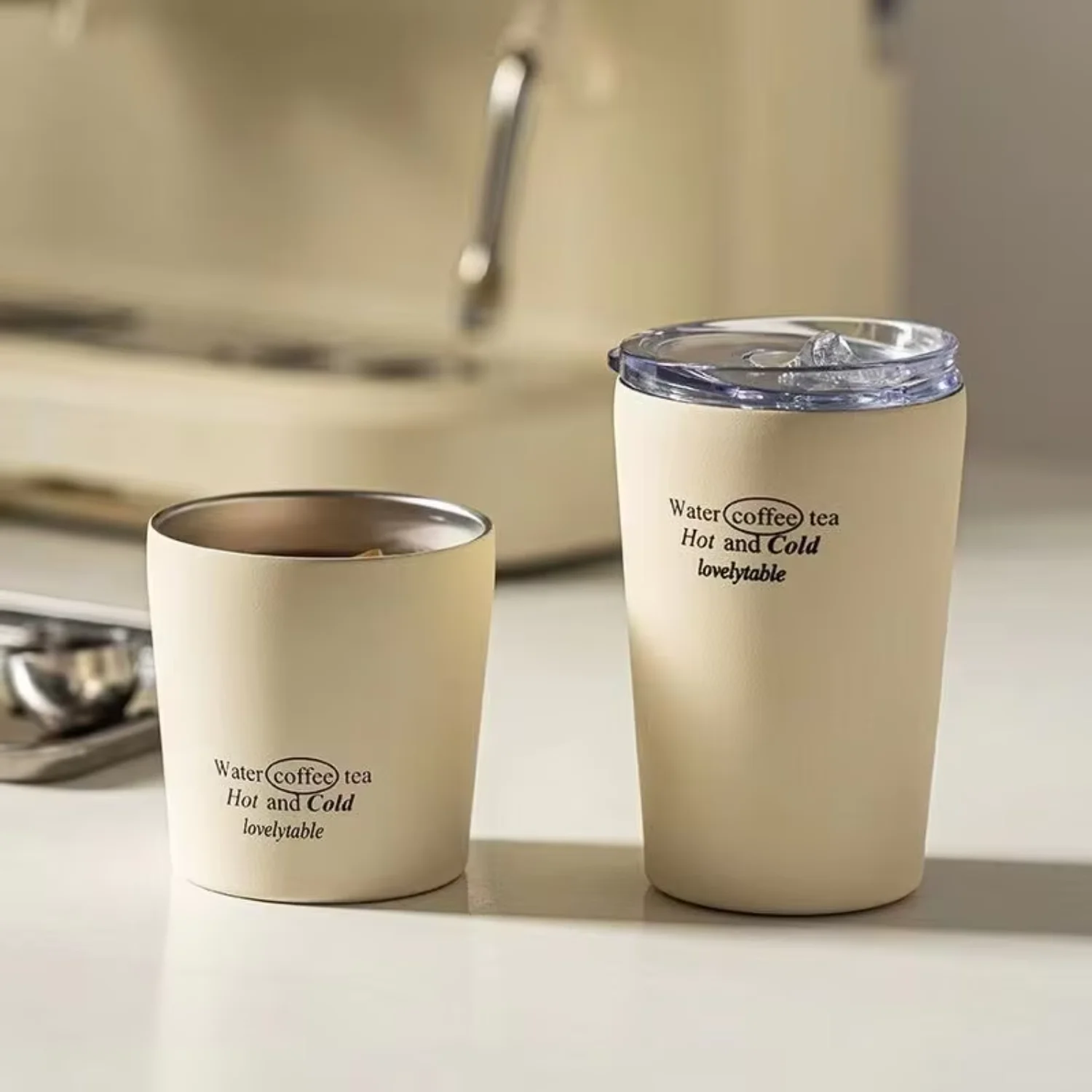 

1 Korean Portable Mini Coffee Cup 240 / 360ml Stainless Steel Vacuum Insulated Hot and Cold Water Cup Thermos Cup